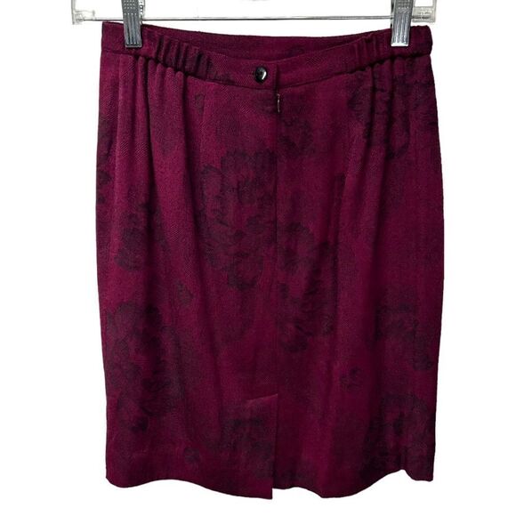 Vintage GIANNI Petite Wool Blend Floral Purple Blazer Mini Skirt Suit Set Flower - Picture 10 of 16